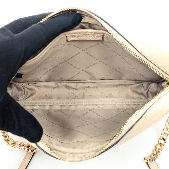 MICHAEL KORS MK Fulton Fawn Crossbody Leather Bag Tan - Picture 5 of 12